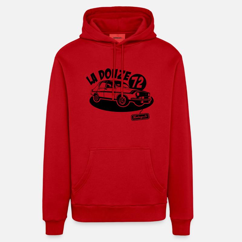La Douze - 1972 - Sweat à capuche bio décontracté fabriqué en UE - rouge