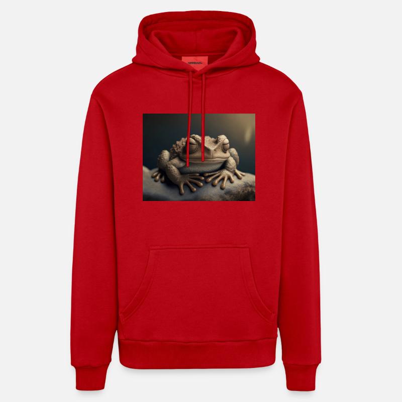 Animaux mignons en hibernation – crapaud - Sweat à capuche bio décontracté fabriqué en UE - rouge