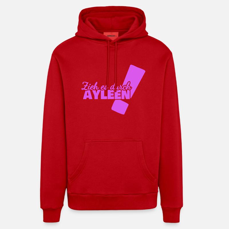 Ayleen comme prénom - Sweat à capuche bio décontracté fabriqué en UE - rouge