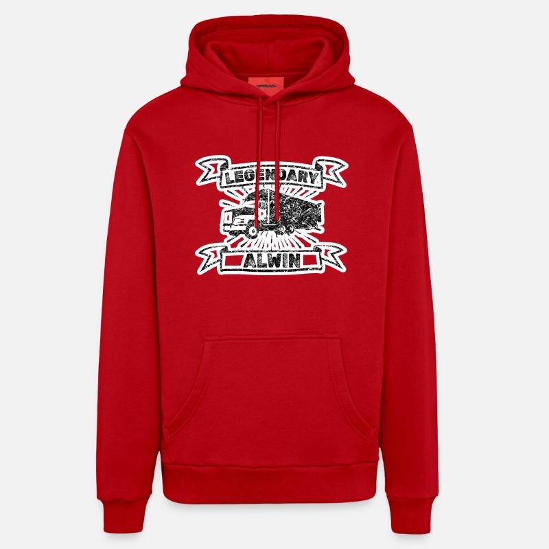 Alwin - Sweat à capuche bio décontracté fabriqué en UE - rouge