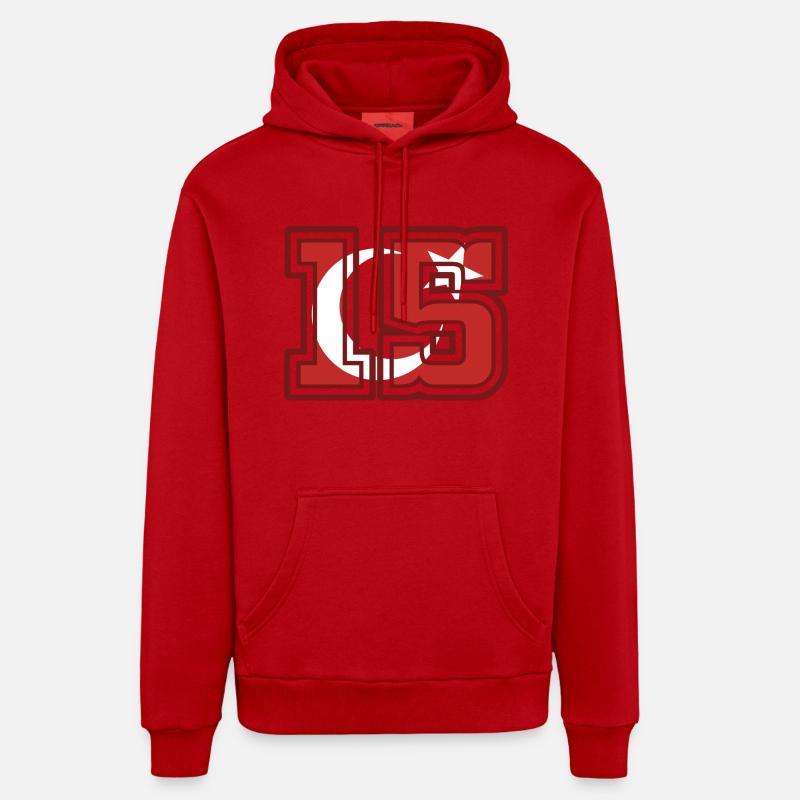 Burdur - Sweat à capuche bio décontracté fabriqué en UE - rouge