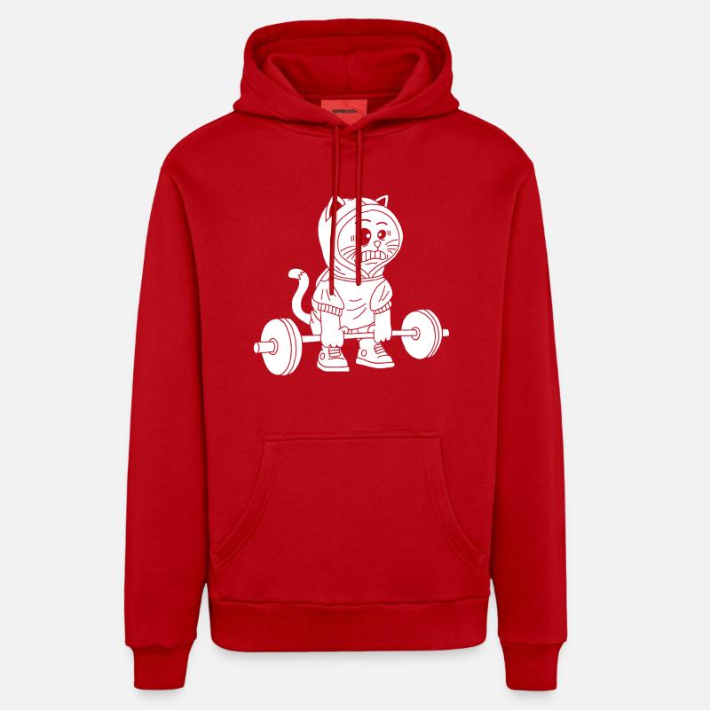 La puissance du chaton blanc - Sweat à capuche bio décontracté fabriqué en UE - rouge