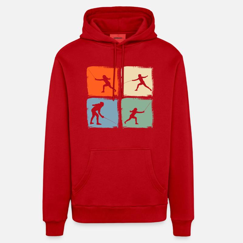 Clôture Clôture - Sweat à capuche bio décontracté fabriqué en UE - rouge