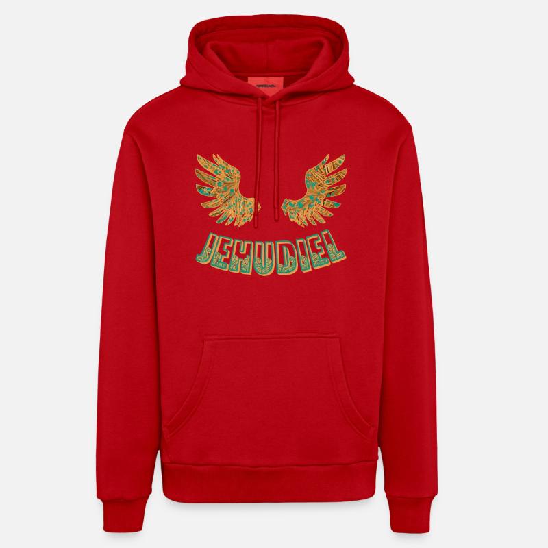 Jehudiel e 95 - Sweat à capuche bio décontracté fabriqué en UE - rouge