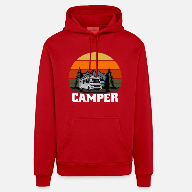 Camper Camperin Wohnwagen Geschenk - Organic Relaxed Hoodie Made in EU - Rot