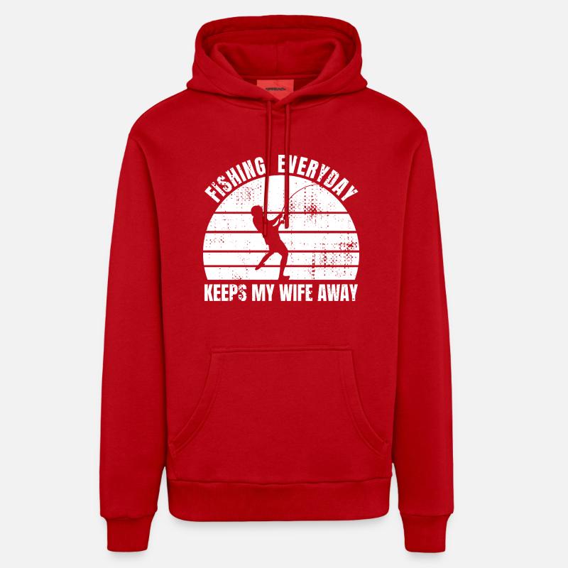 Blague du pêcheur - Sweat à capuche bio décontracté fabriqué en UE - rouge