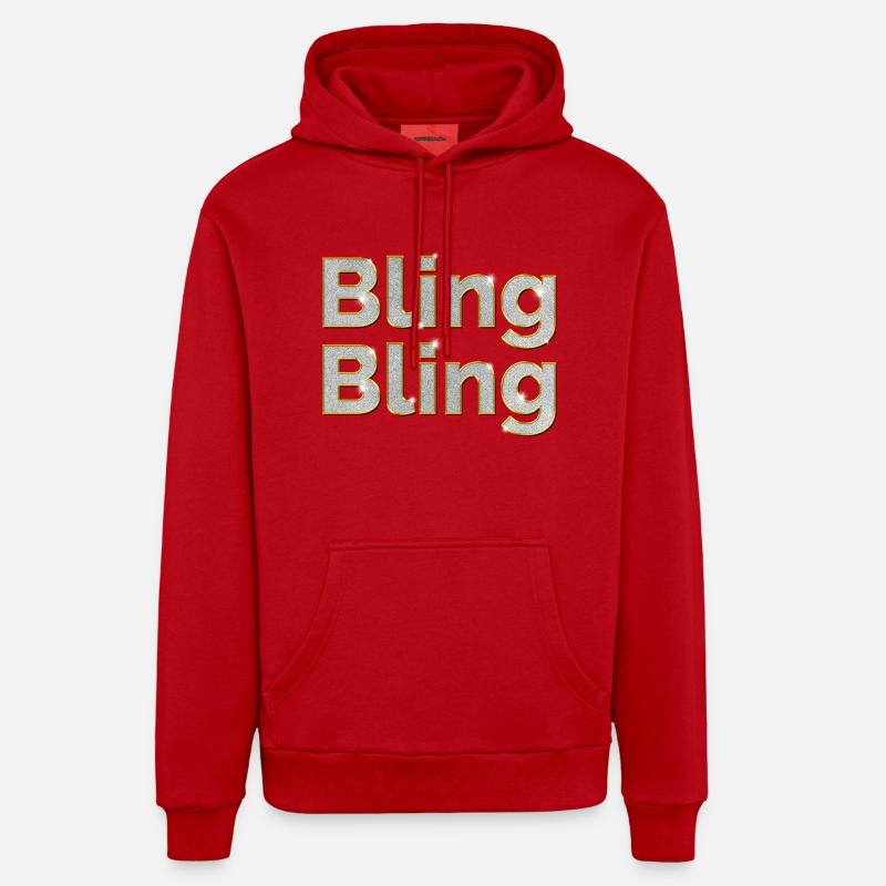 bling bling - Sweat à capuche bio décontracté fabriqué en UE - rouge