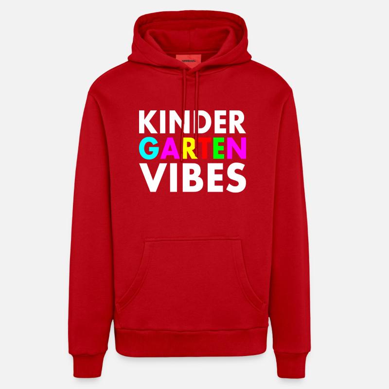 kindergarten vibes - Sweat à capuche bio décontracté fabriqué en UE - rouge