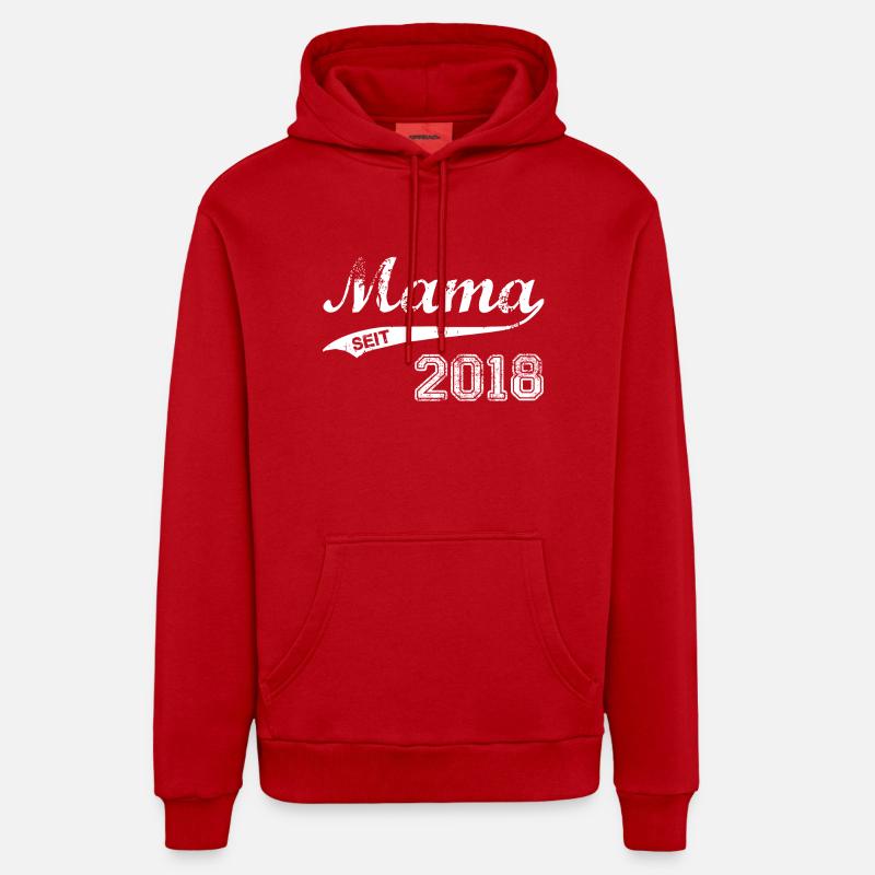 Maman 2018 - Sweat à capuche bio décontracté fabriqué en UE - rouge