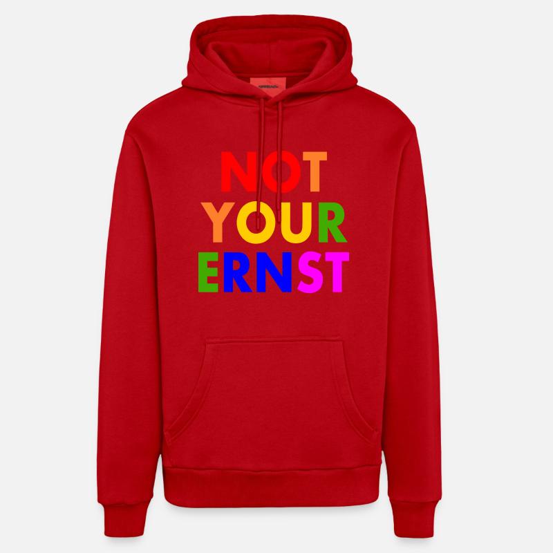 Pas votre ernst - Sweat à capuche bio décontracté fabriqué en UE - rouge