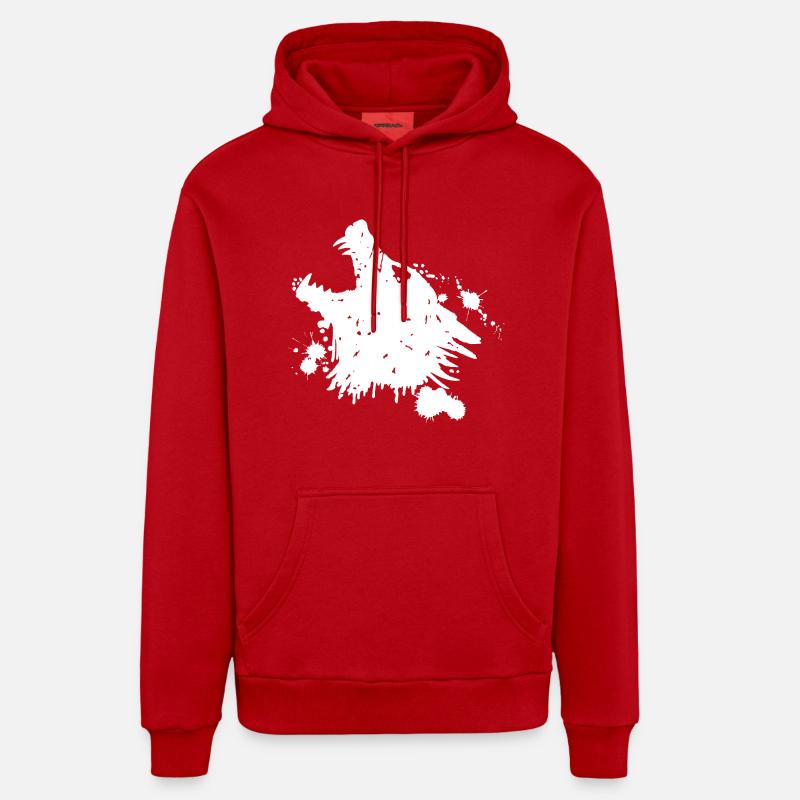 Loup blanc qui hurle - Sweat à capuche bio décontracté fabriqué en UE - rouge