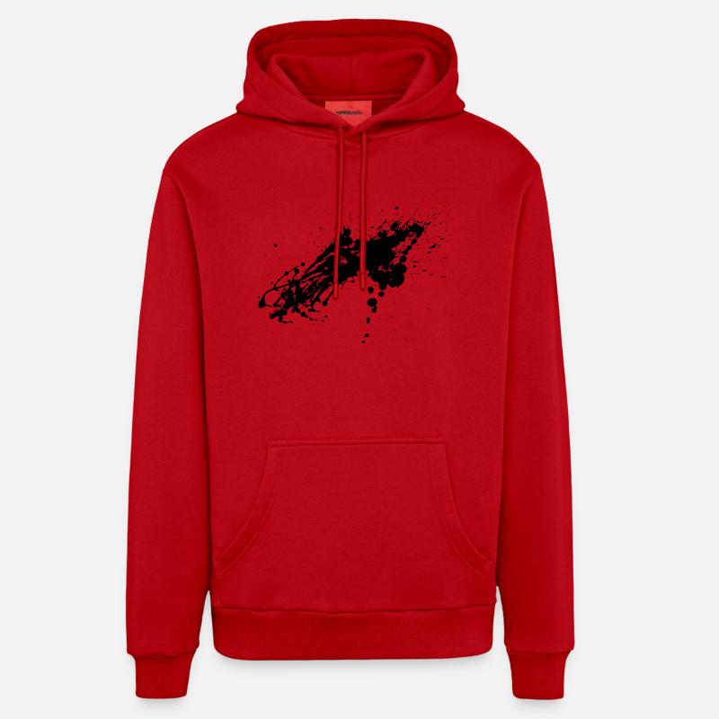 Splatter 2 - Sweat à capuche bio décontracté fabriqué en UE - rouge