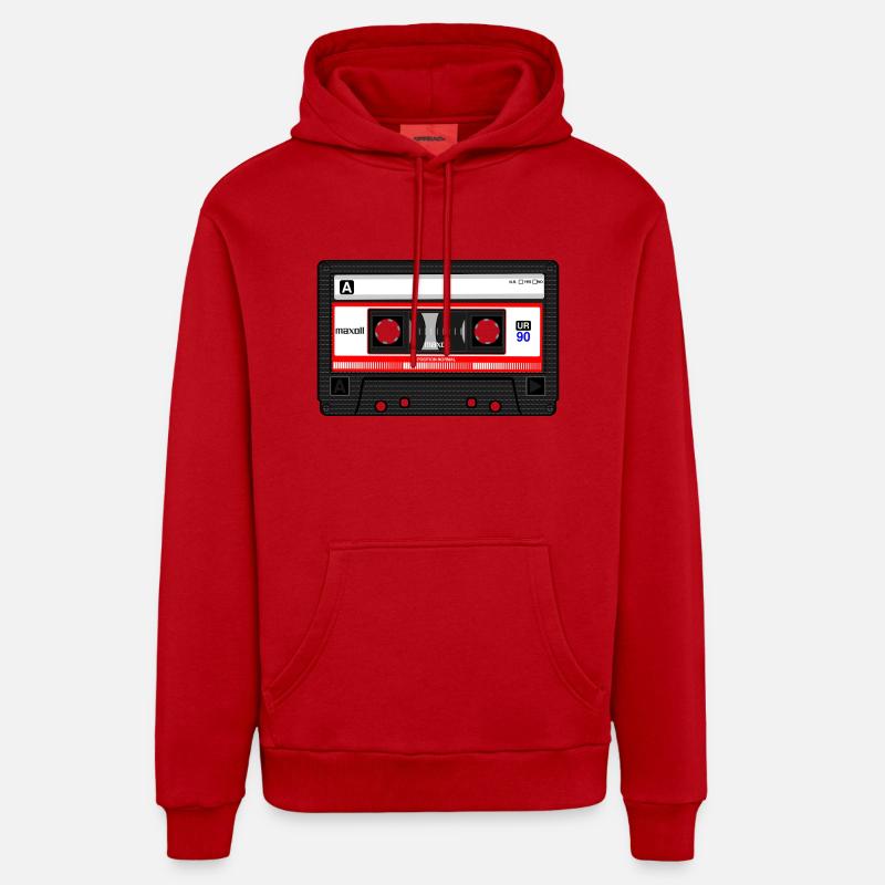 cassette - Sweat à capuche bio décontracté fabriqué en UE - rouge