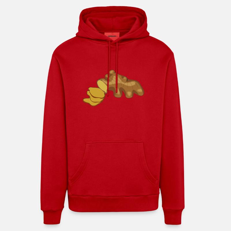 ginger ingwer veggie gemuese vegetable1 - Sweat à capuche bio décontracté fabriqué en UE - rouge