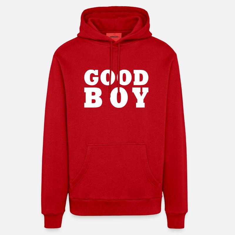 Good boy - Sweat à capuche bio décontracté fabriqué en UE - rouge