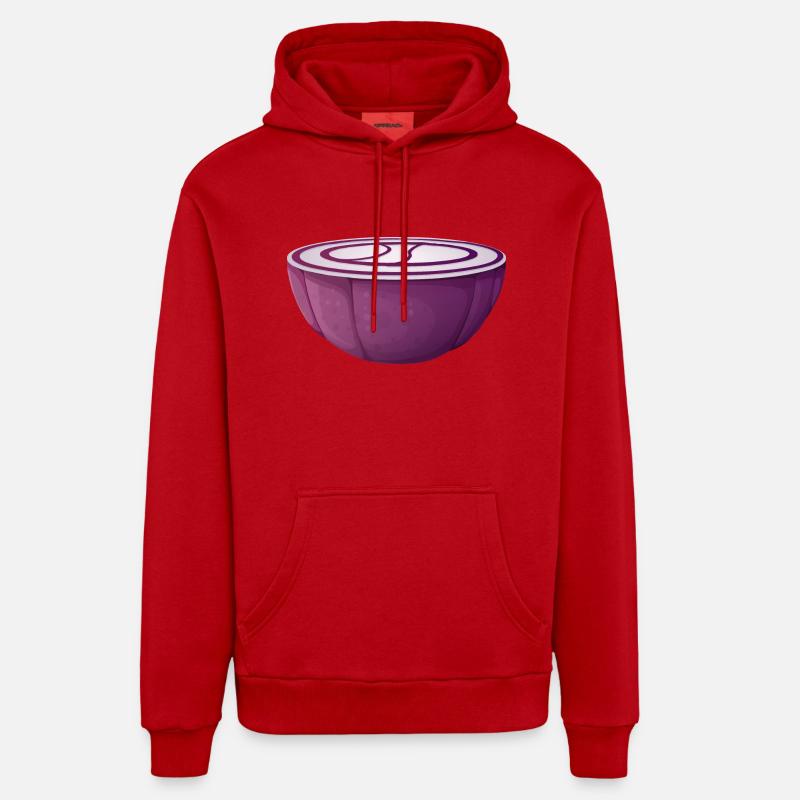 onion oignon veggie gemuese vegetable1 - Sweat à capuche bio décontracté fabriqué en UE - rouge
