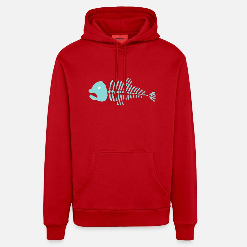 bonefish - Sweat à capuche bio décontracté fabriqué en UE - rouge