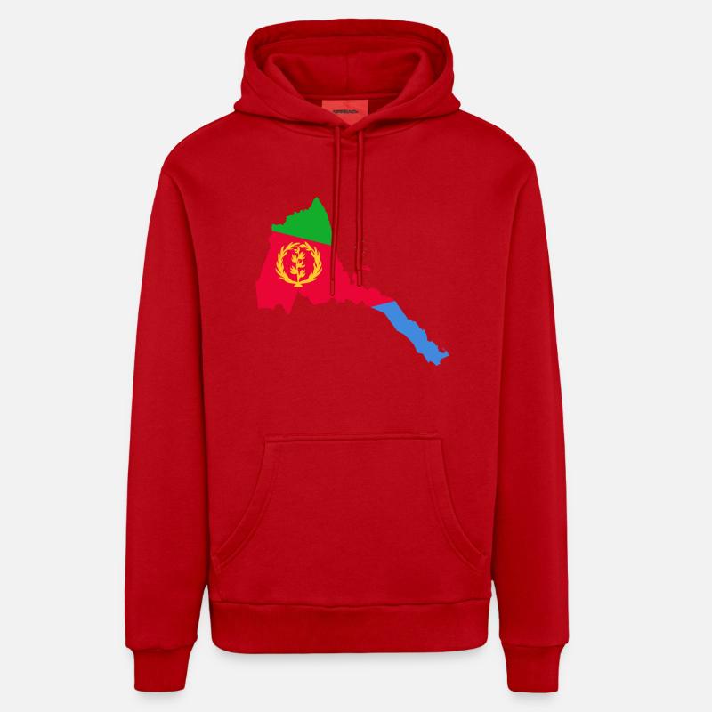 collection érythrée - Sweat à capuche bio décontracté fabriqué en UE - rouge