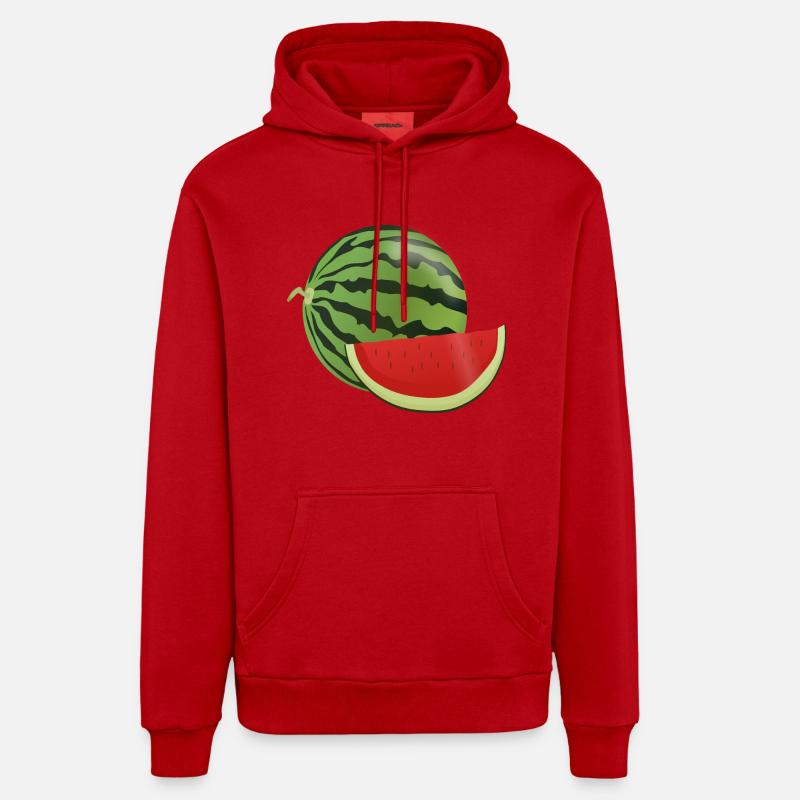 pastèque pastèque fruits végétariens1112 - Sweat à capuche bio décontracté fabriqué en UE - rouge