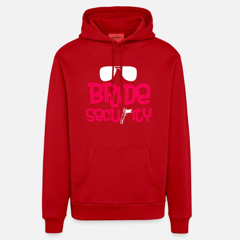 Sécurité de la mariée - Sweat à capuche bio décontracté fabriqué en UE - rouge