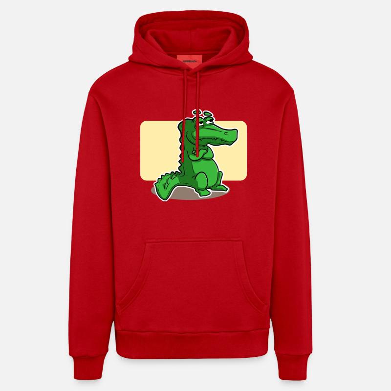 crocodile doux - Sweat à capuche bio décontracté fabriqué en UE - rouge
