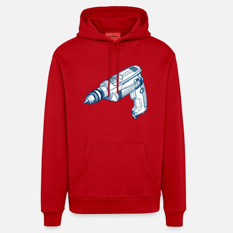 foret - Sweat à capuche bio décontracté fabriqué en UE - rouge