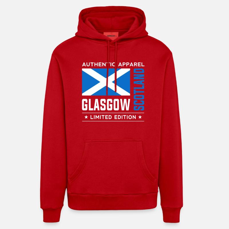 Glasgow - Sweat à capuche bio décontracté fabriqué en UE - rouge