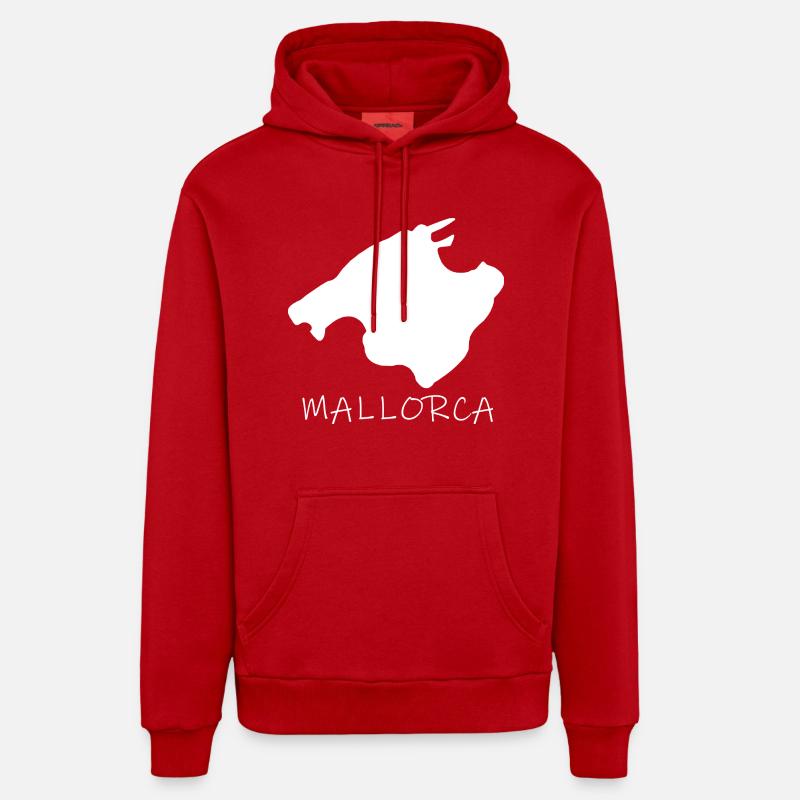 Majorque - Sweat à capuche bio décontracté fabriqué en UE - rouge