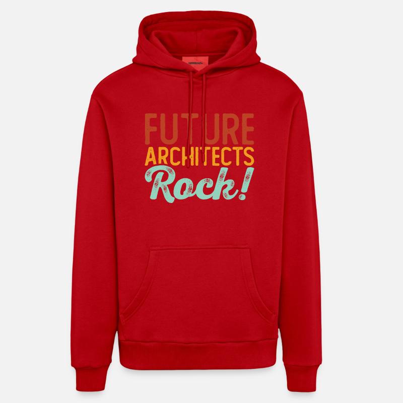 Architecte - Sweat à capuche bio décontracté fabriqué en UE - rouge