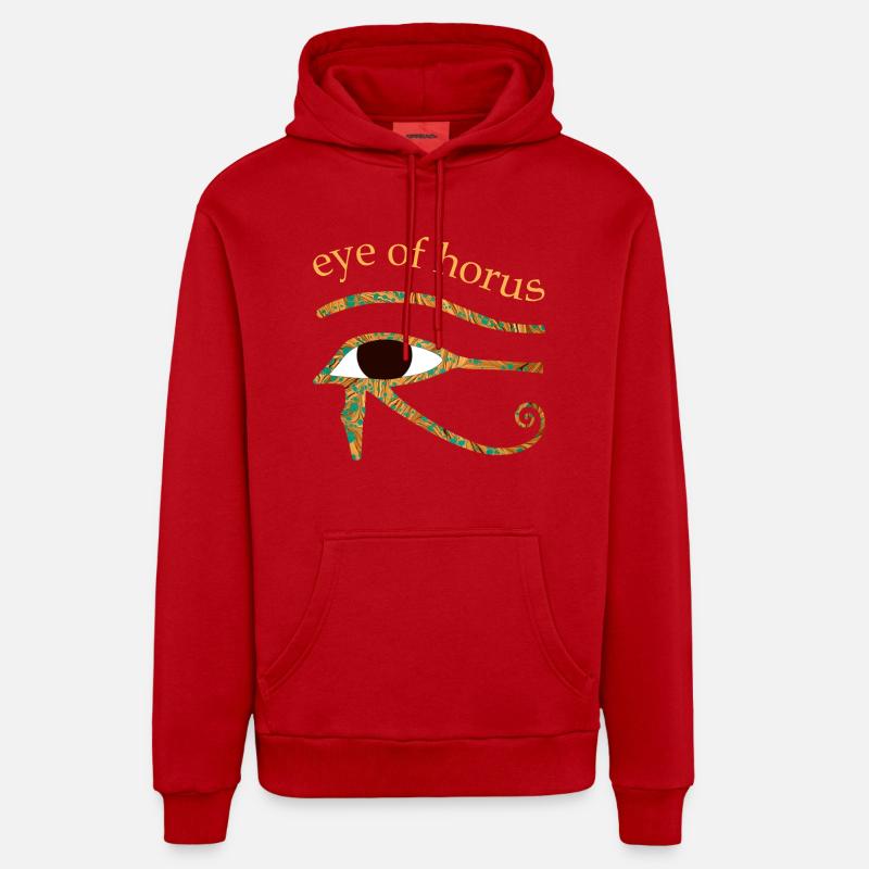 Horus Eye E 95 - Sweat à capuche bio décontracté fabriqué en UE - rouge