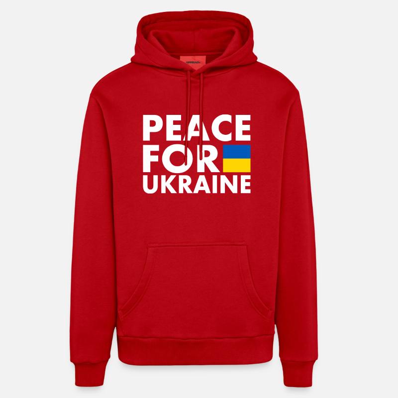 Ukraine - Sweat à capuche bio décontracté fabriqué en UE - rouge