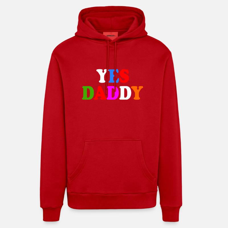 Yes daddy - Sweat à capuche bio décontracté fabriqué en UE - rouge