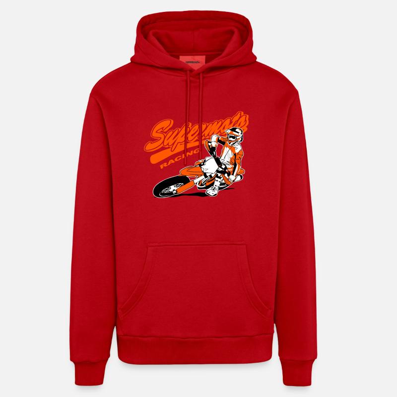 Supermoto Racing - Supermotard - Sweat à capuche bio décontracté fabriqué en UE - rouge