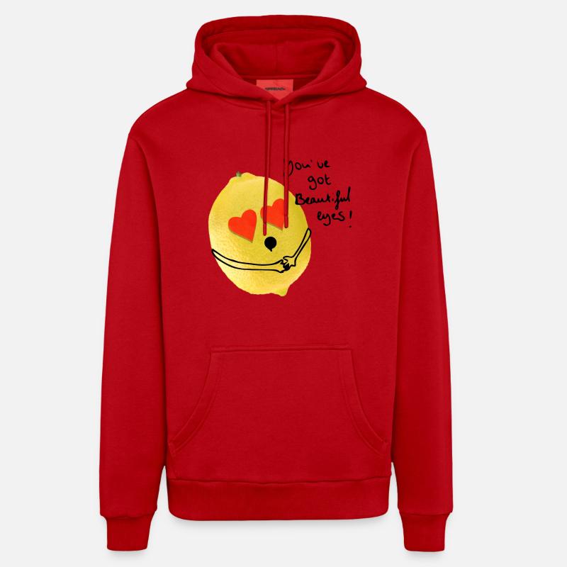 le citron aime vos yeux - Sweat à capuche bio décontracté fabriqué en UE - rouge