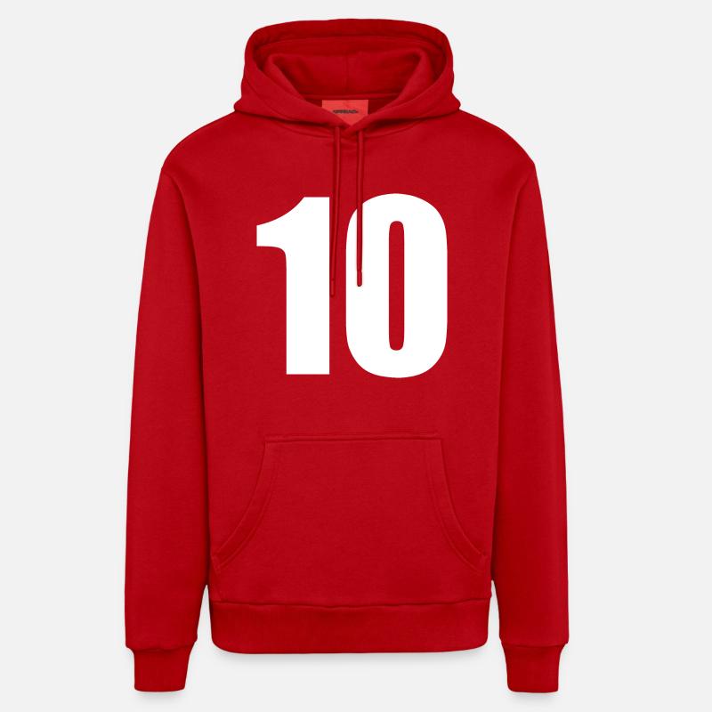 10 - Sweat à capuche bio décontracté fabriqué en UE - rouge