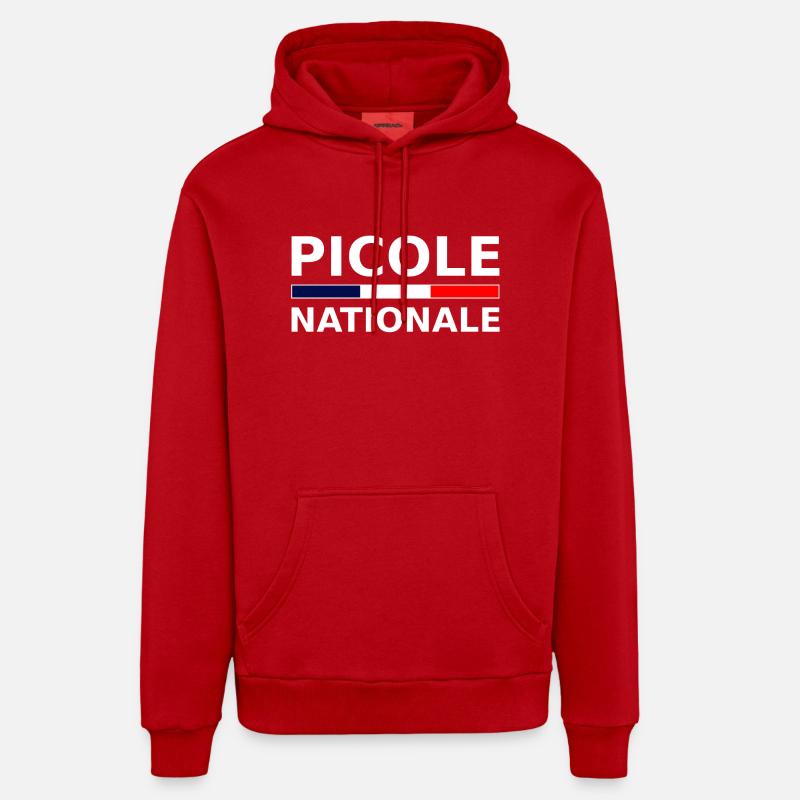 picole nationale - Sweat à capuche bio décontracté fabriqué en UE - rouge