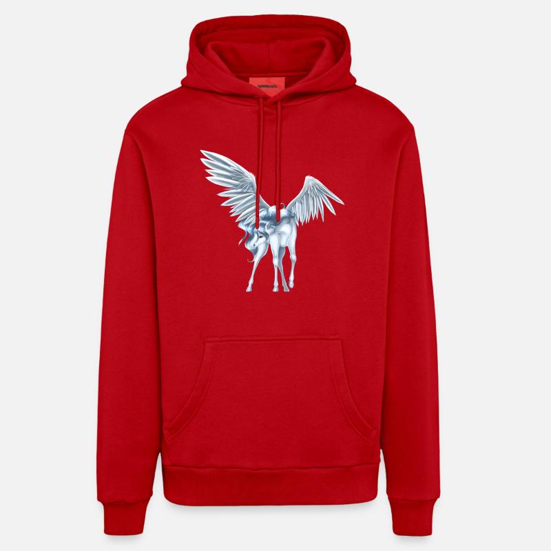 Pegasus 9 - Sweat à capuche bio décontracté fabriqué en UE - rouge
