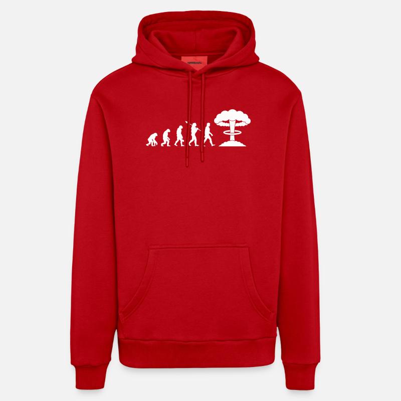 Evolution Nuclear Bomb - Organic Relaxed Hoodie Made in EU - red