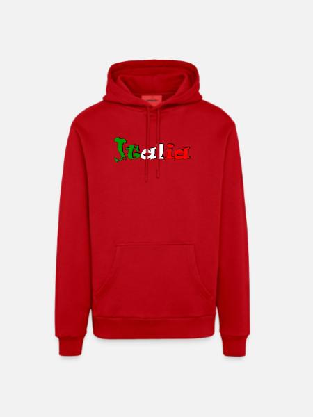 T-shirt logo Italia - Organic Relaxed Hoodie Made in EU - red