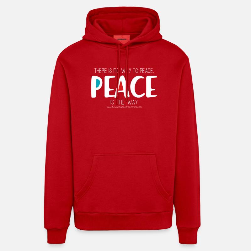 Peace 2 (sombre) - Sweat à capuche bio décontracté fabriqué en UE - rouge