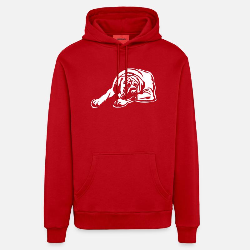 Deutsch Mastiff « Black Edition » - Sweat à capuche bio décontracté fabriqué en UE - rouge
