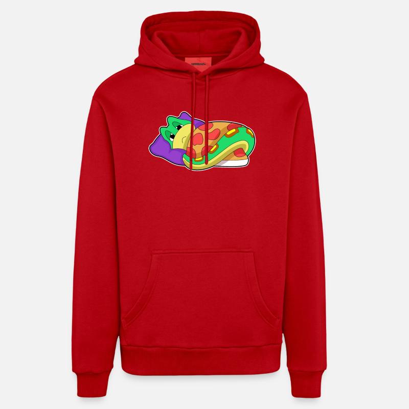 Oreiller de couverture serpent - Sweat à capuche bio décontracté fabriqué en UE - rouge
