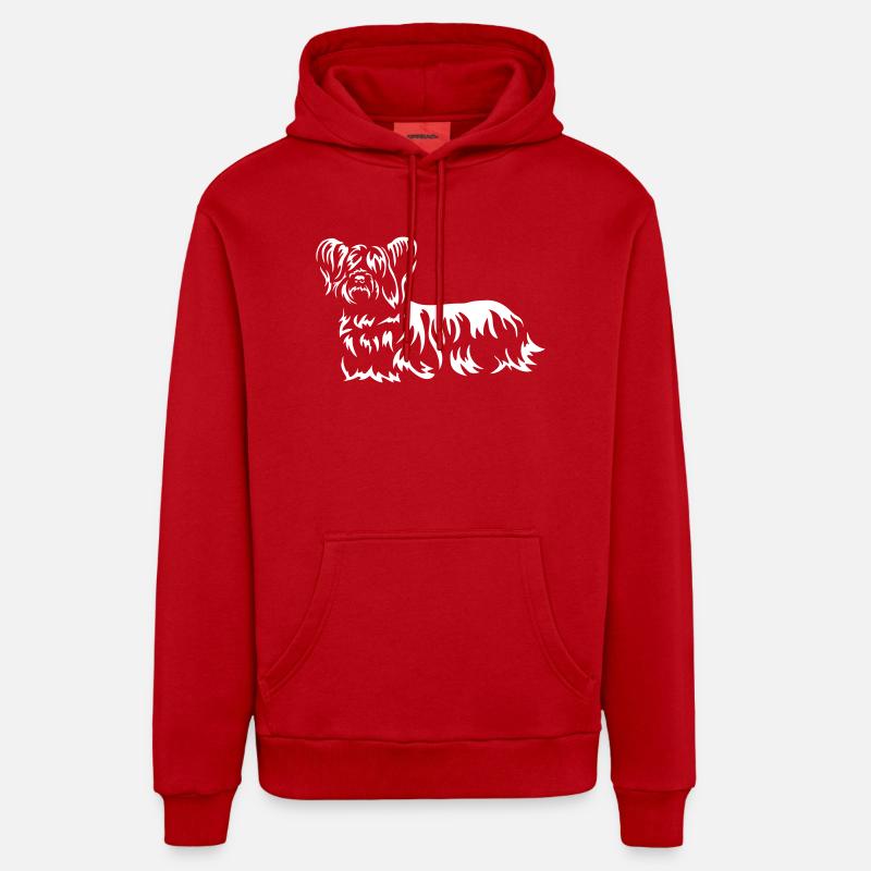 Skye Terrier « Édition Noire » - Sweat à capuche bio décontracté fabriqué en UE - rouge
