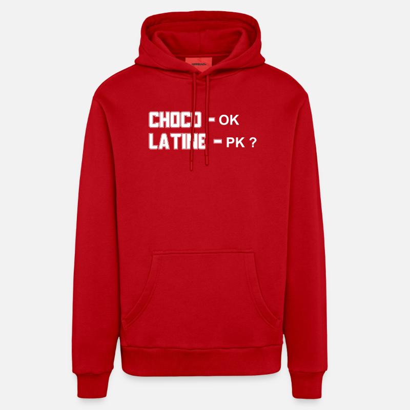 Pourquoi Chocolatine Pain au Chocolat - Sweat à capuche bio décontracté fabriqué en UE - rouge