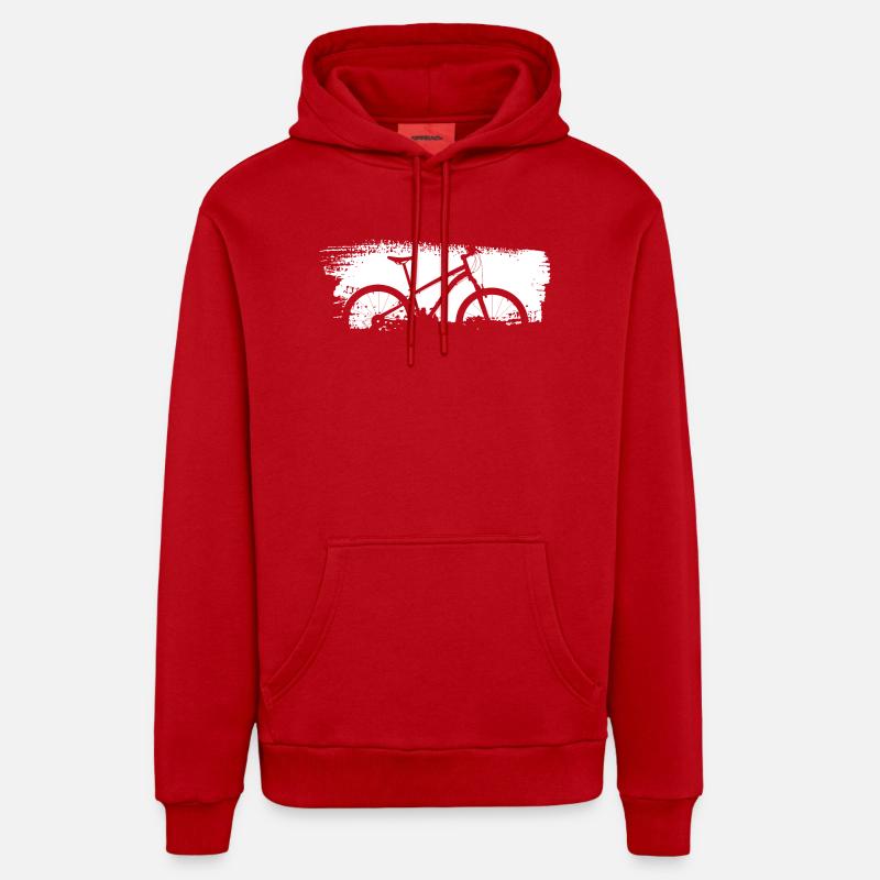 Silhouette de vélo urbain Graphic - Sweat à capuche bio décontracté fabriqué en UE - rouge