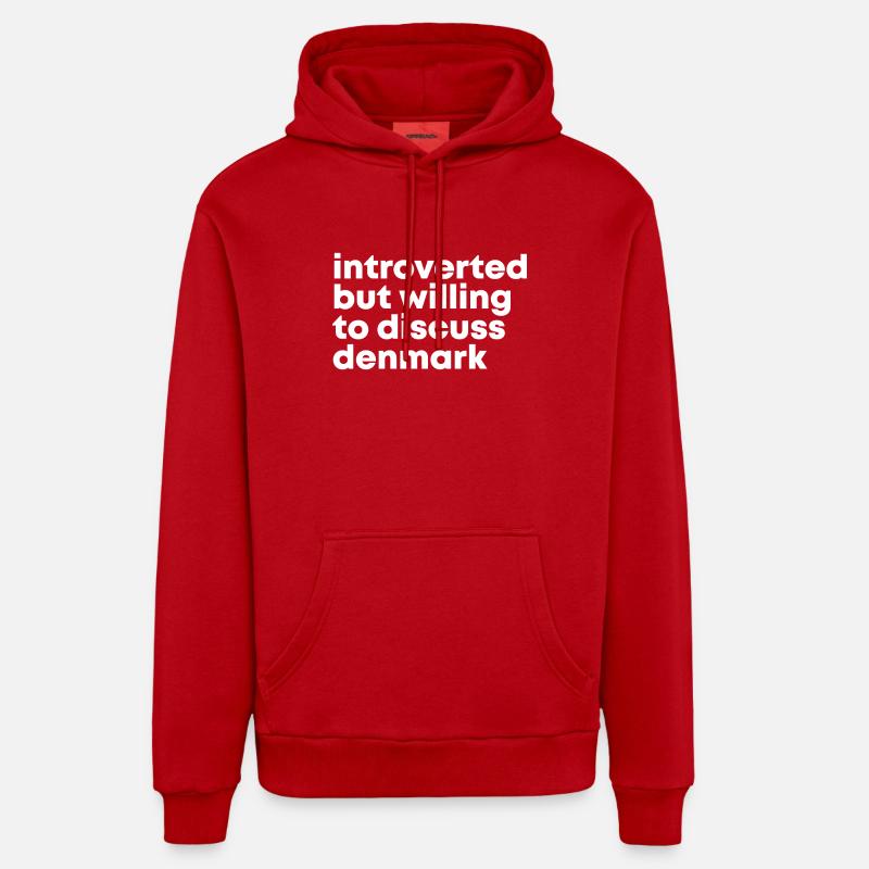 Danemark - Sweat à capuche bio décontracté fabriqué en UE - rouge