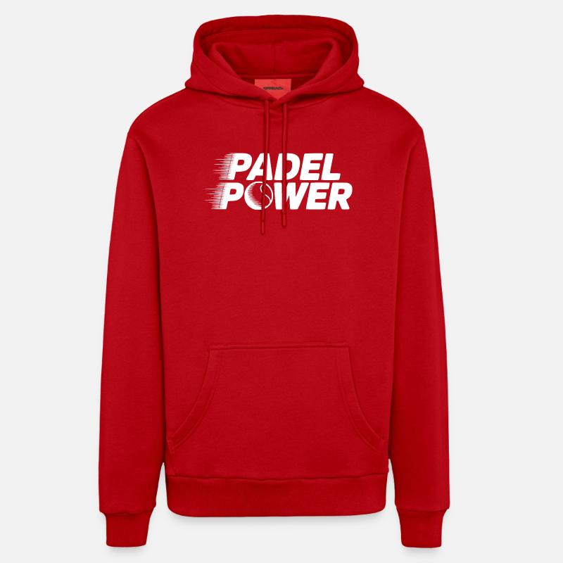 Puissance du padel - Sweat à capuche bio décontracté fabriqué en UE - rouge