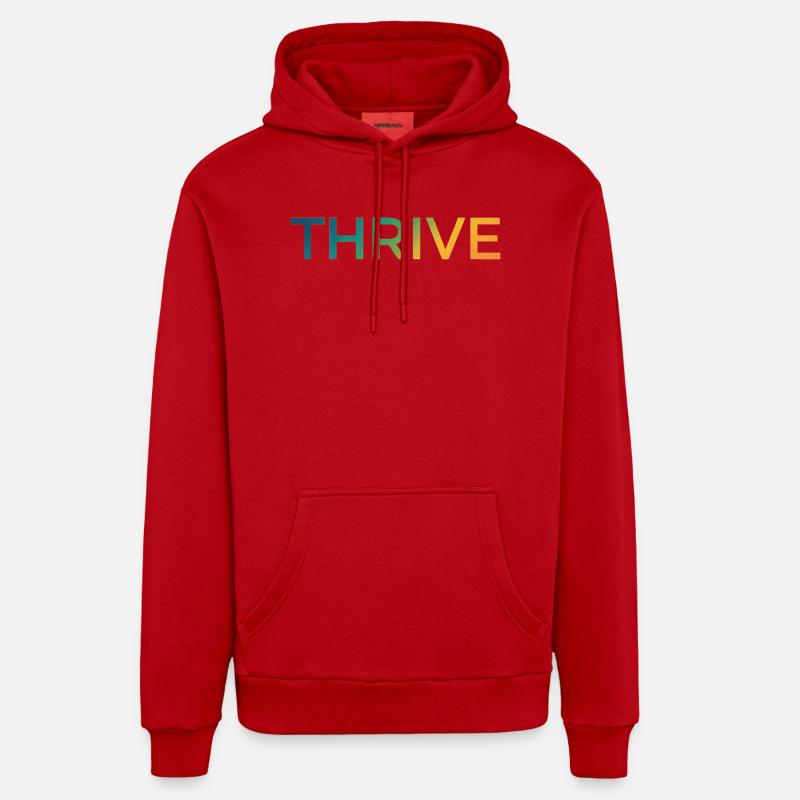 Lettrage dégradé Thrive - Sweat à capuche bio décontracté fabriqué en UE - rouge