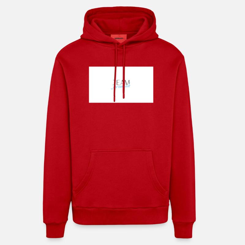 L’équipe Jeremiah - Sweat à capuche bio décontracté fabriqué en UE - rouge