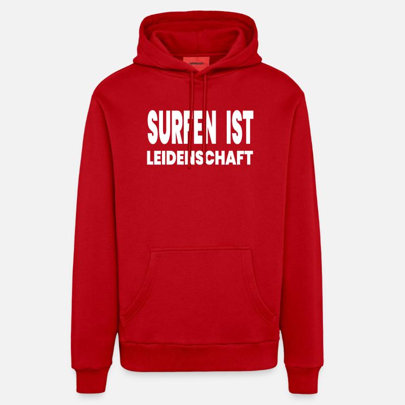 Surf - Sweat à capuche bio décontracté fabriqué en UE - rouge